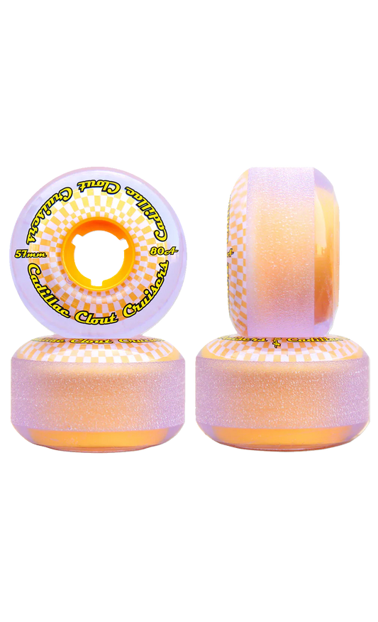 Cadillac Clout Cruisers Purple/Yellow 57mm 80A Skateboard Cruiser Wheels