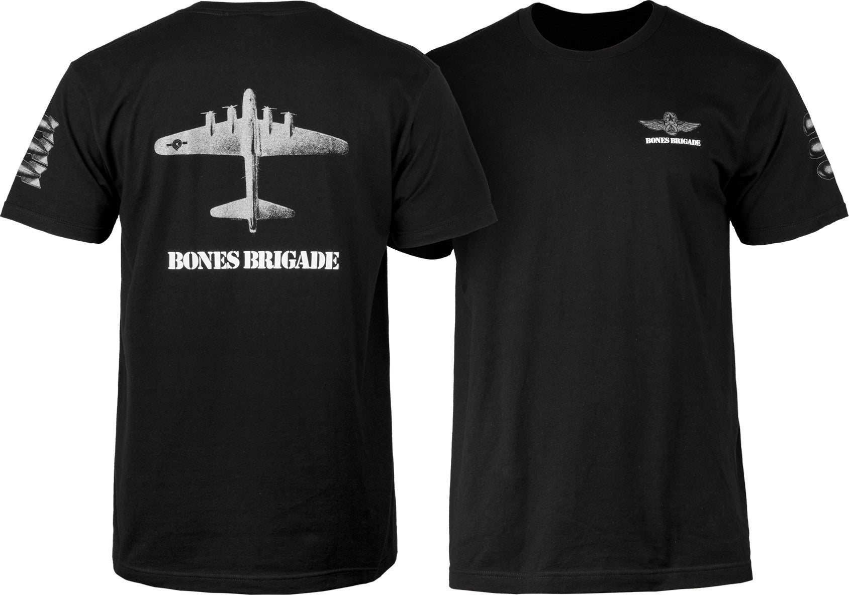 Bones Brigade Bomber T-shirt - Black - Bow Shock Marketplace