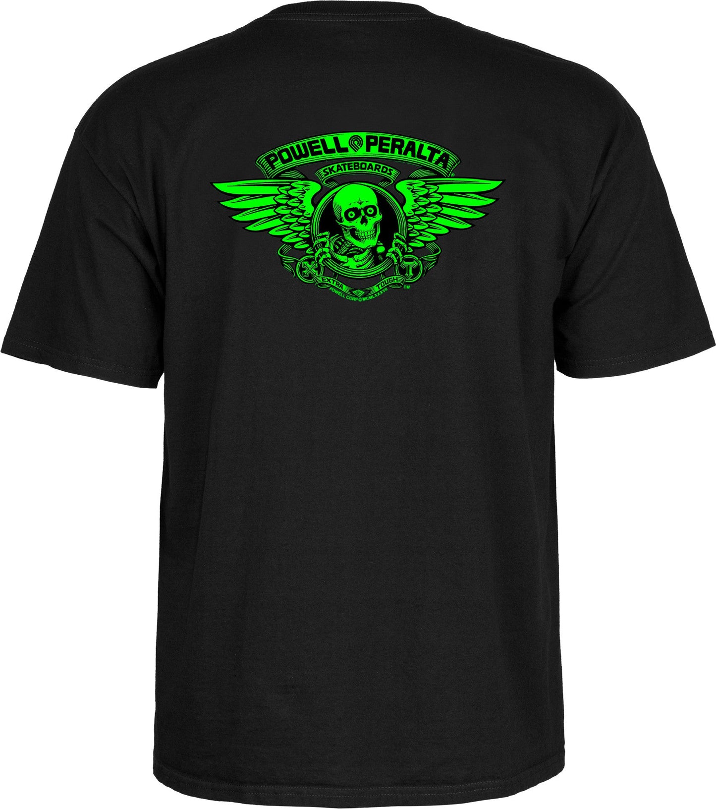 Powell Peralta Winged Ripper T-Shirt - Green Blacklight Black - Bow Shock Marketplace