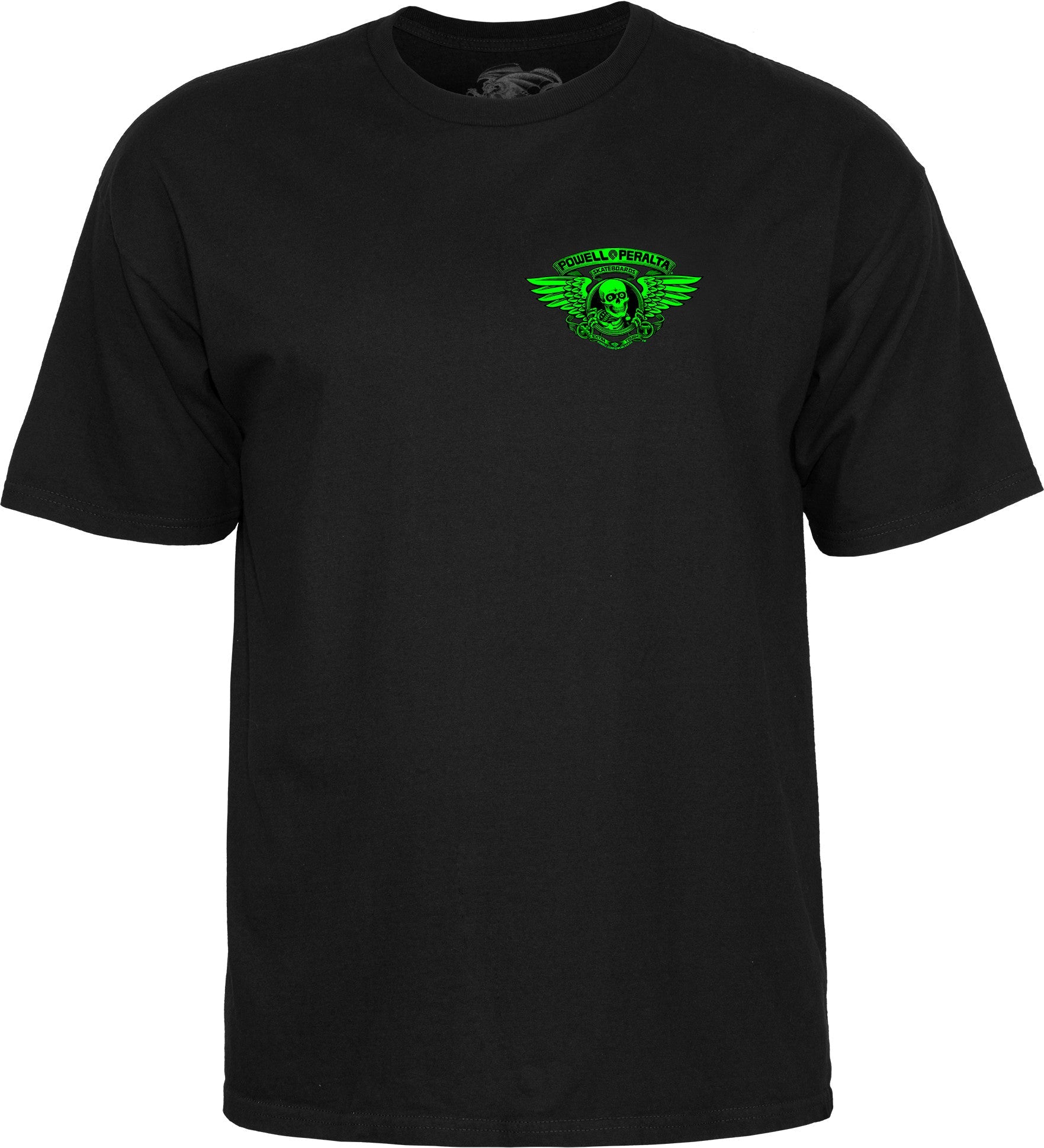 Powell Peralta Winged Ripper T-Shirt - Green Blacklight Black - Bow Shock Marketplace
