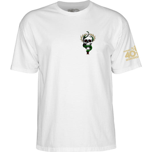 Powell Peralta McGill Skull and Snake 40th Anniversary T-shirt - White