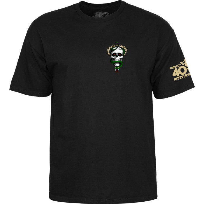 Powell Peralta McGill Skull and Snake 40th Anniversary T-shirt - Black - Bow Shock Marketplace