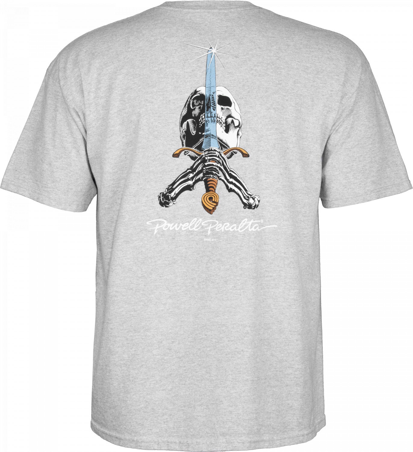 Powell Peralta Skull & Sword T-shirt - Gray - Bow Shock Marketplace