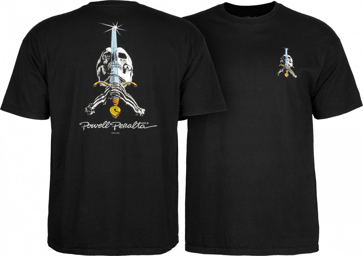 Powell Peralta Skull & Sword T-shirt - Black - Bow Shock Marketplace