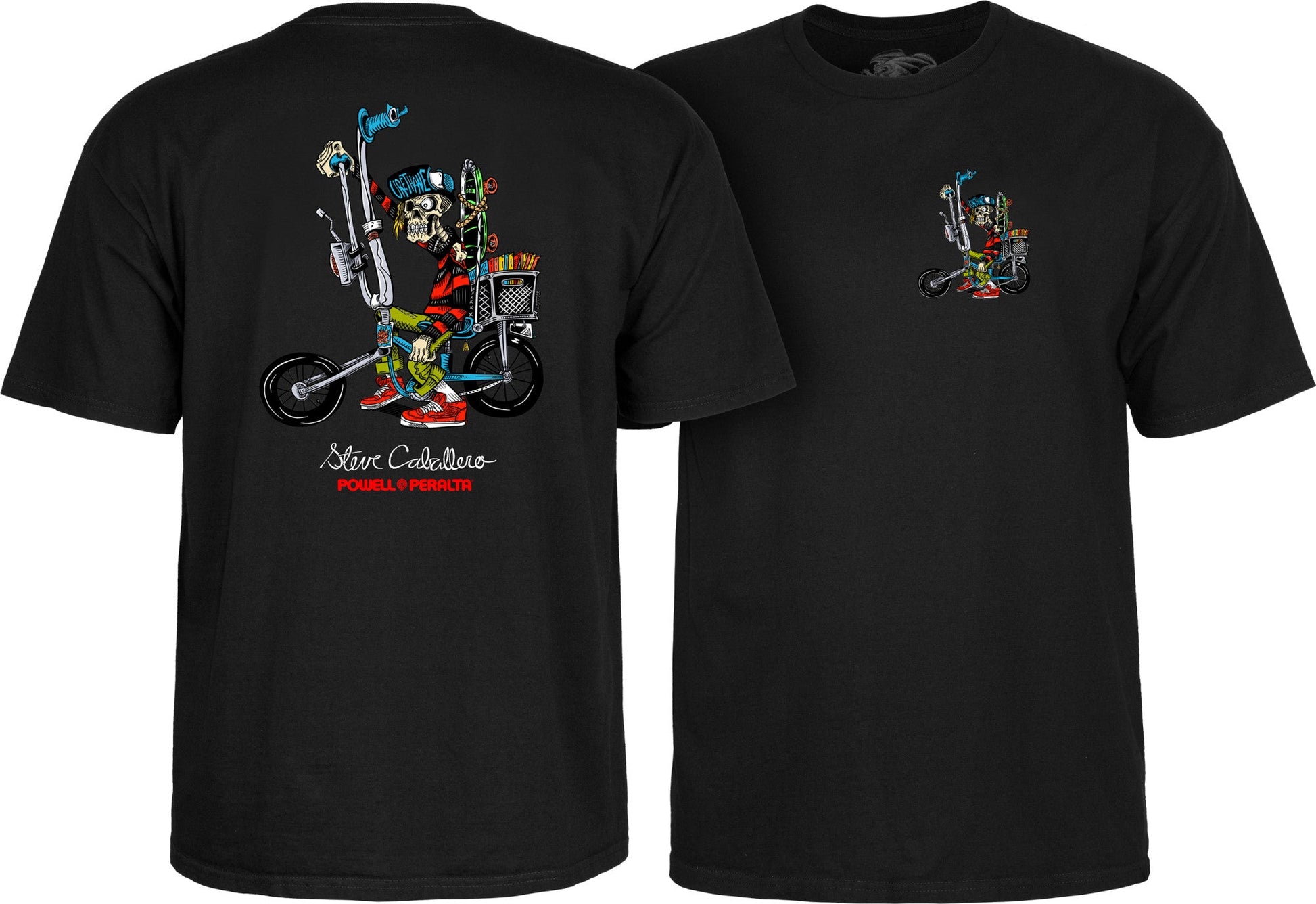 Powell Peralta Steve Caballero Chopper Bike T-shirt - Black - Bow Shock Marketplace
