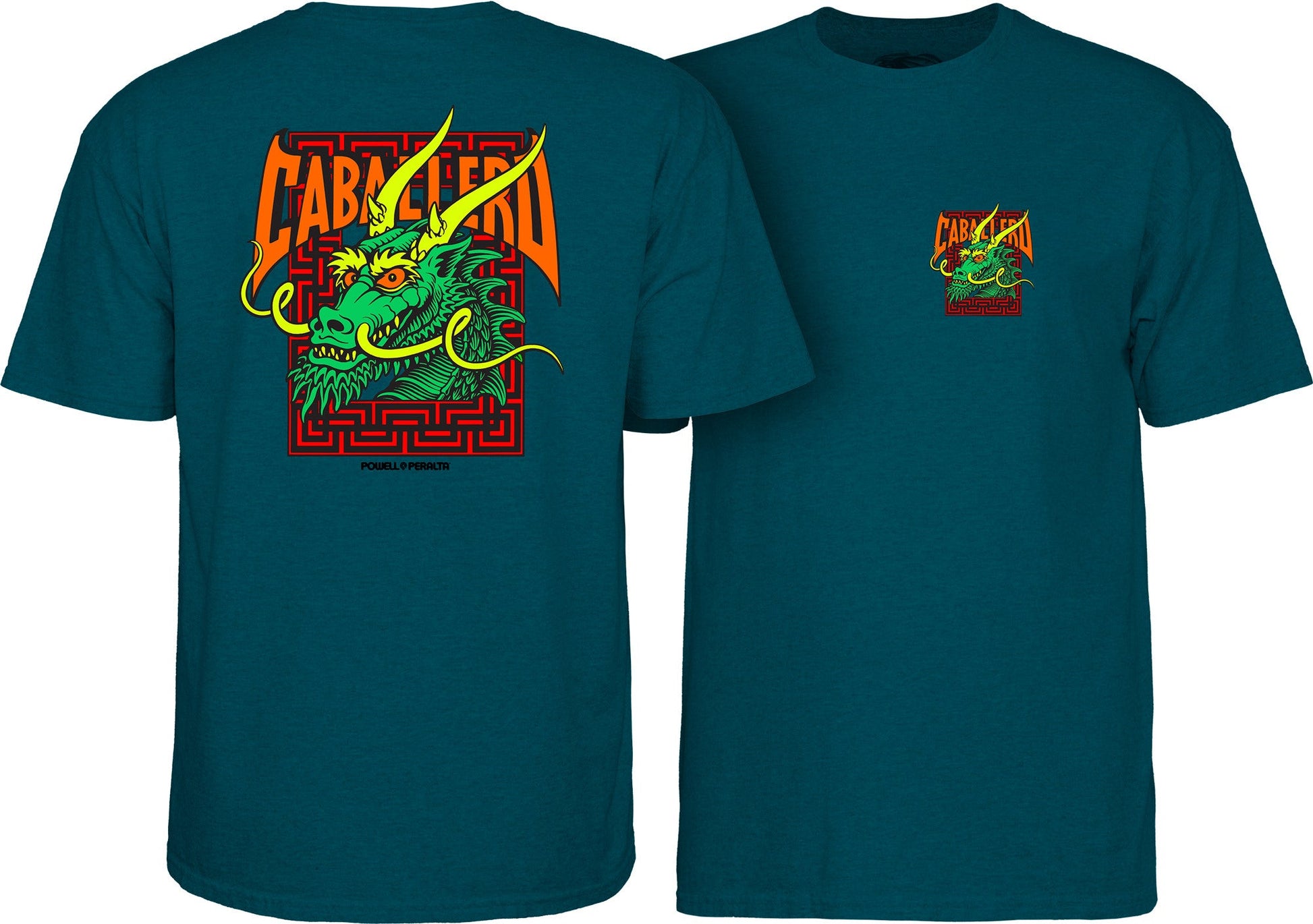 Powell Peralta Steve Caballero Street Dragon T-shirt - Midnight Teal - Bow Shock Marketplace