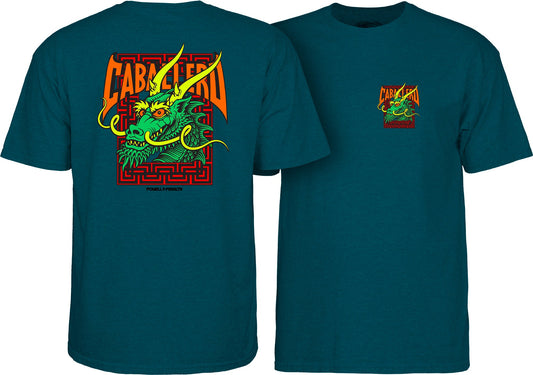 Powell Peralta Steve Caballero Street Dragon T-shirt - Midnight Teal - Bow Shock Marketplace