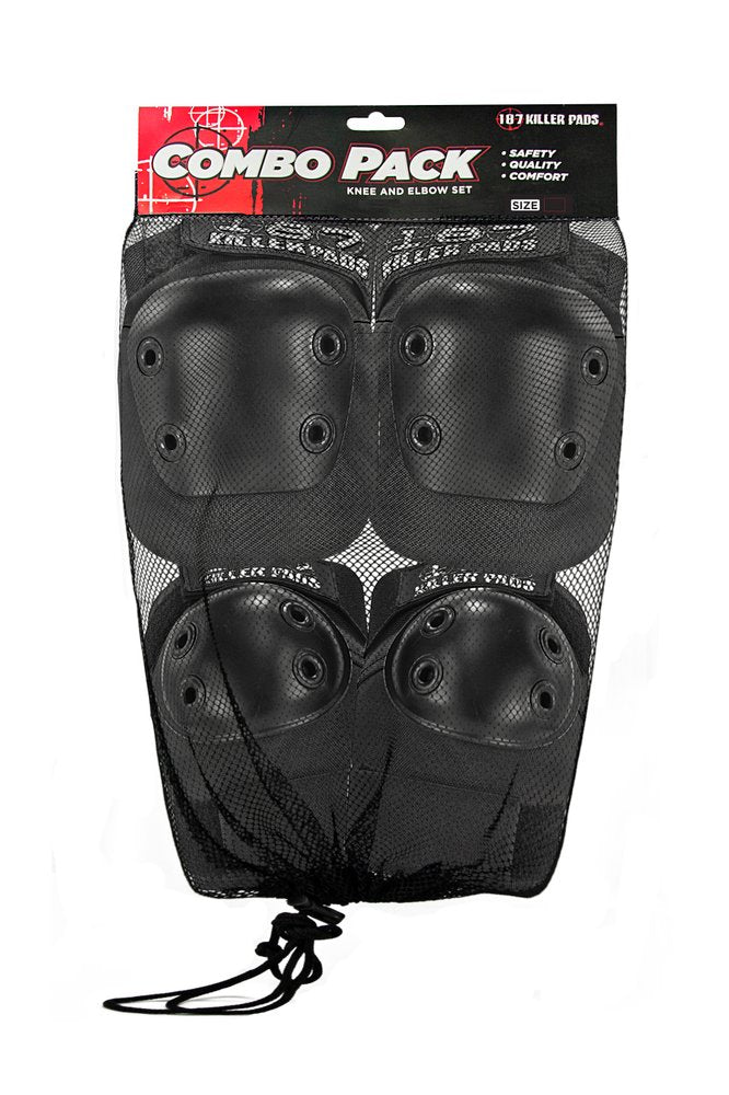 187 Combo Pack Knee/Elbow Pad Set - Black - Bow Shock Marketplace