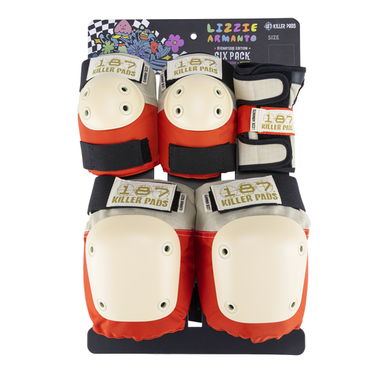187 Killer Pads Lizzie Armanto Edition Six Pack Pad Set Wrist Guards / Elbow Pads / Knee Pads - Bow Shock Marketplace