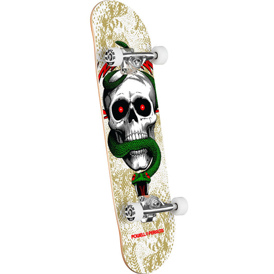 Powell Peralta Skull & Snake Birch Skateboard Complete - 7.75″ White/Metallic Gold - Bow Shock Marketplace