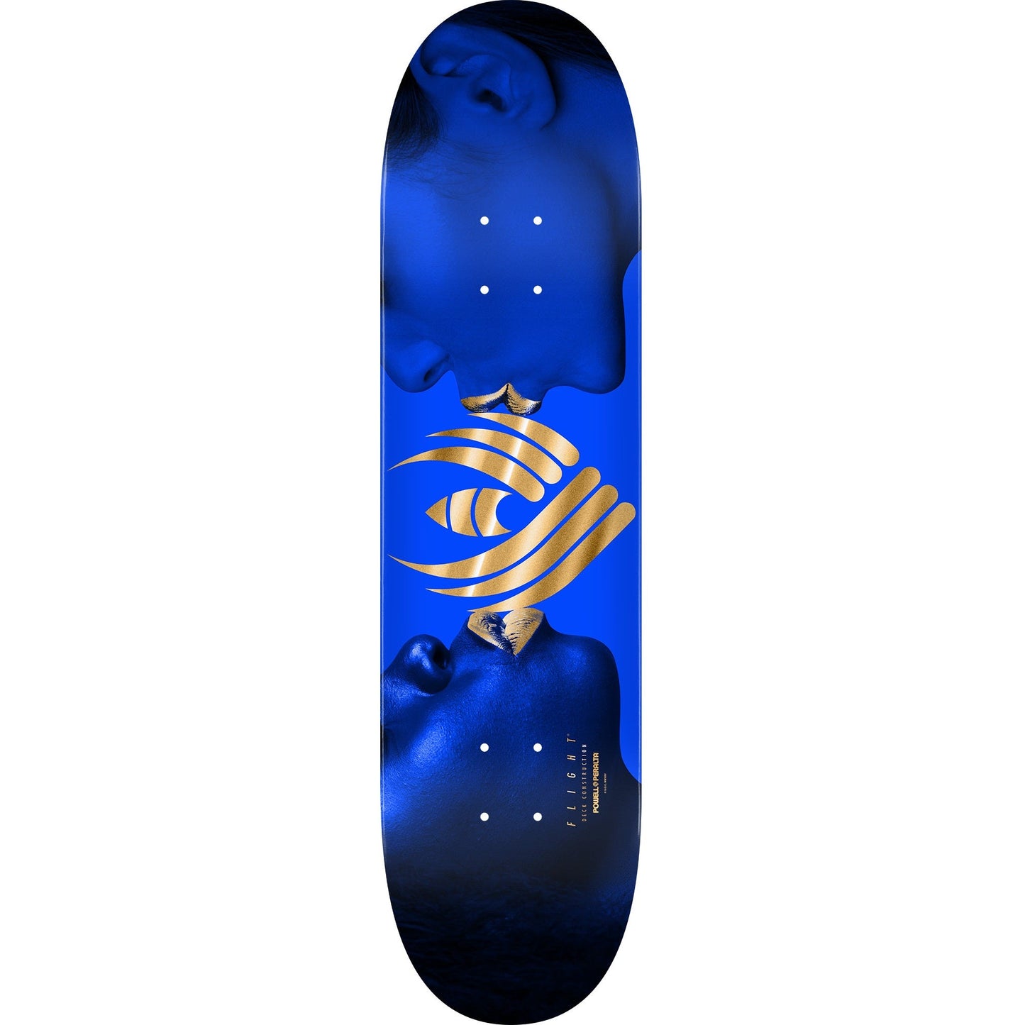 Powell Peralta Kiss Flight Skateboard Deck - 8.63″ Blue/Gold Foil - Bow Shock Marketplace