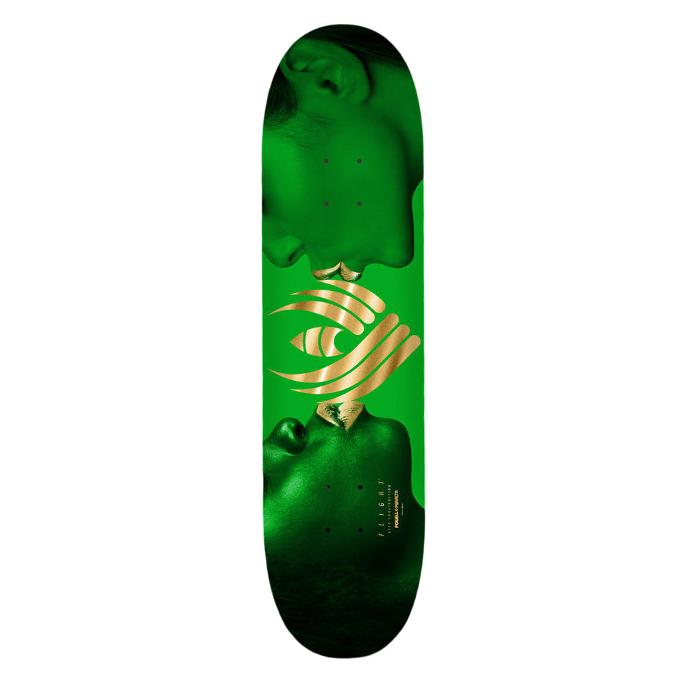 Powell Peralta Kiss Flight Skateboard Deck - 8.5″ Green/Gold Foil - Bow Shock Marketplace