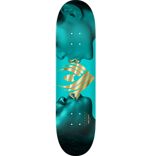Powell Peralta Kiss Flight Skateboard Deck - 8.13″ Turquoise/Gold Foil - Bow Shock Marketplace