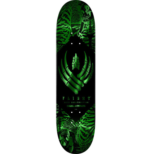 Powell Peralta Skeleton Flight Skateboard Deck - 8.5″ Green Foil - Bow Shock Marketplace