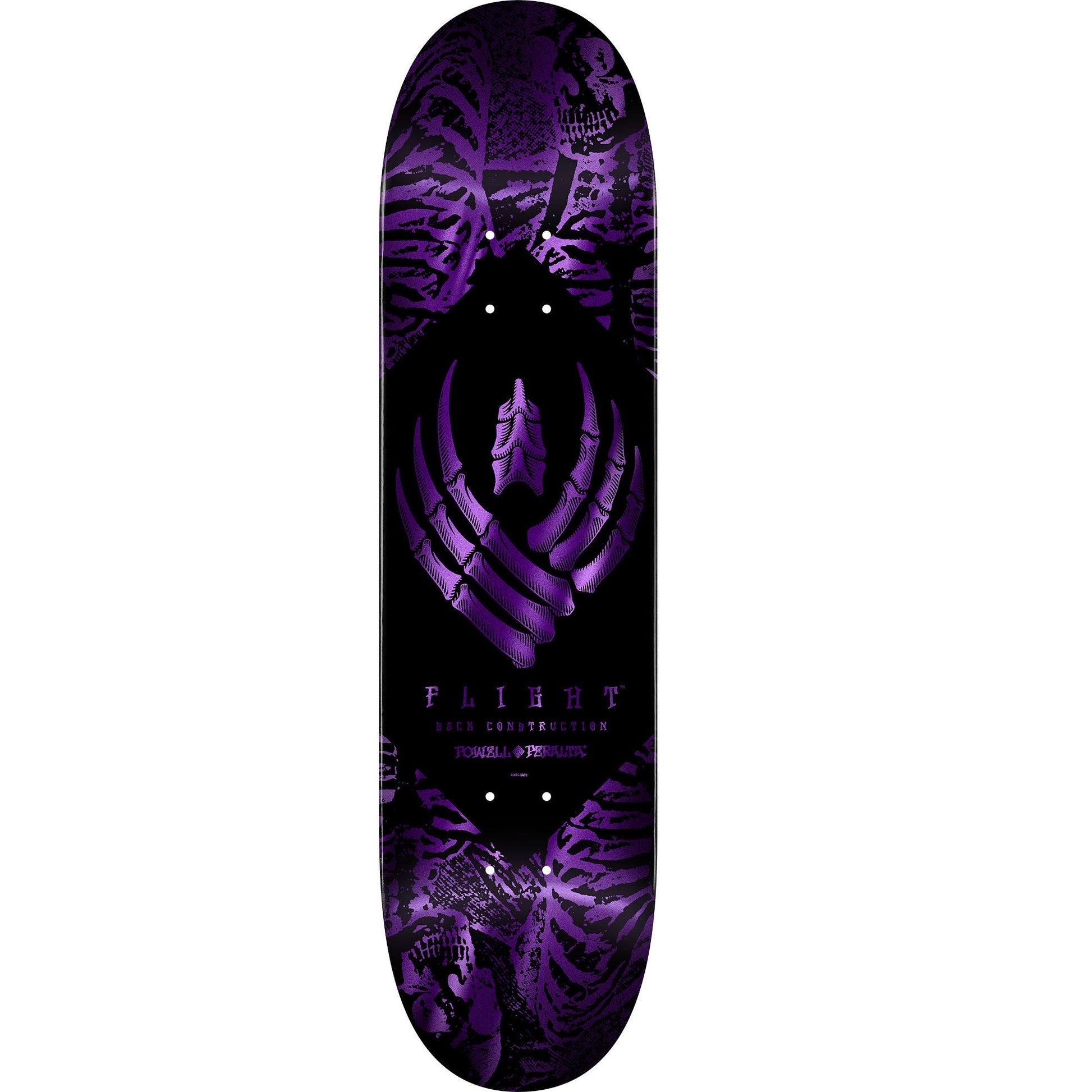 Powell Peralta Skeleton Flight Skateboard Deck - 9.0″ Purple Foil - Bow Shock Marketplace