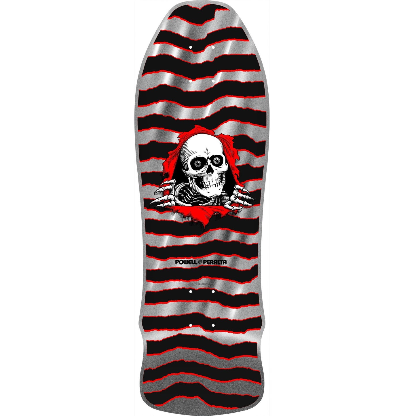 Powell Peralta GeeGah Ripper Reissue Skateboard Deck - 9.75″ Silver Foil - Bow Shock Marketplace