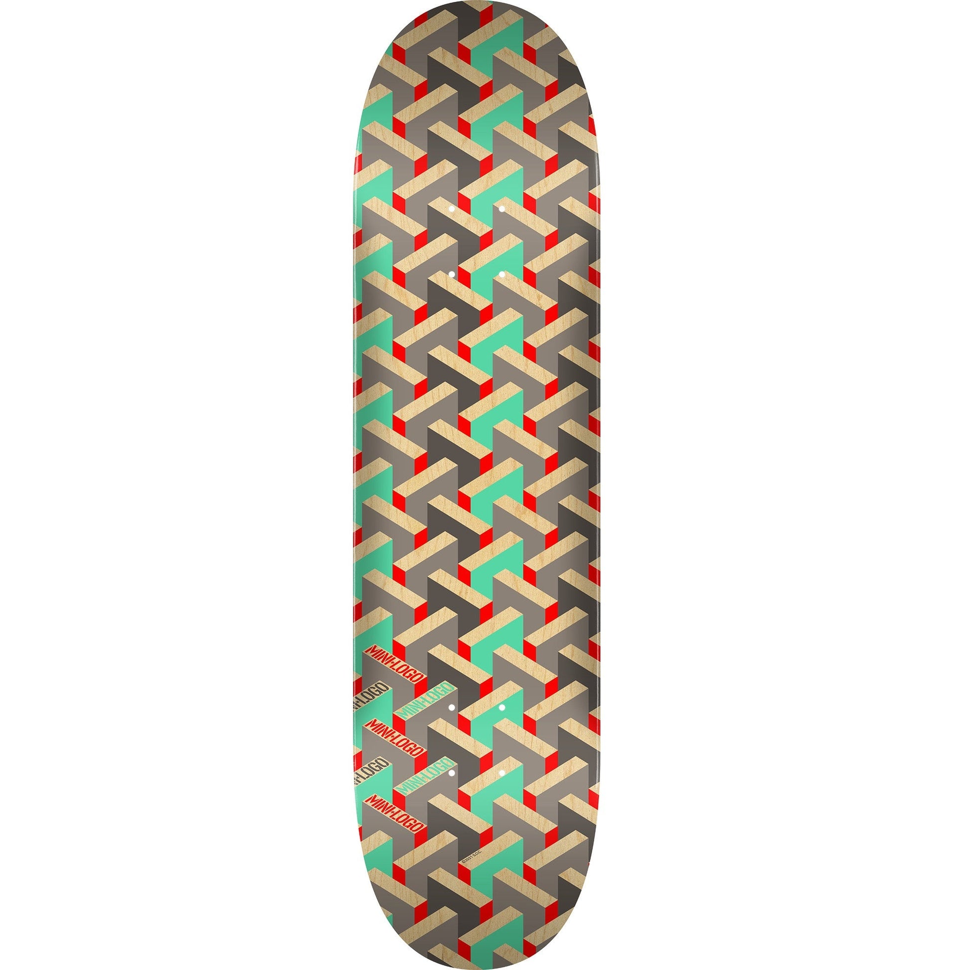 Mini Logo Pattern Maze Skateboard Deck - 8.25″ - Bow Shock Marketplace