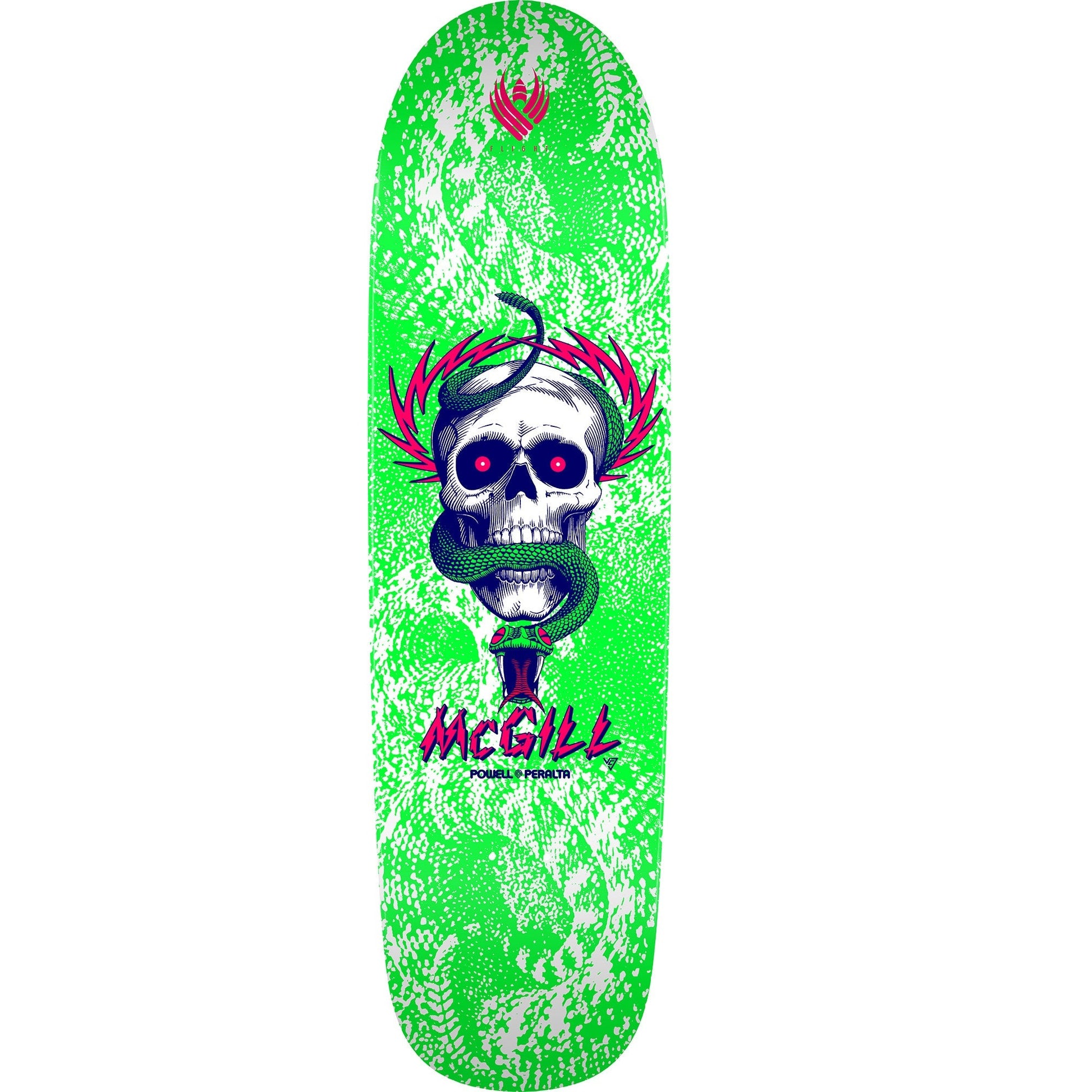 Powell Peralta McGill Skull and Snake Flight Deck - 9.01″ Green/White - Bow Shock Marketplace