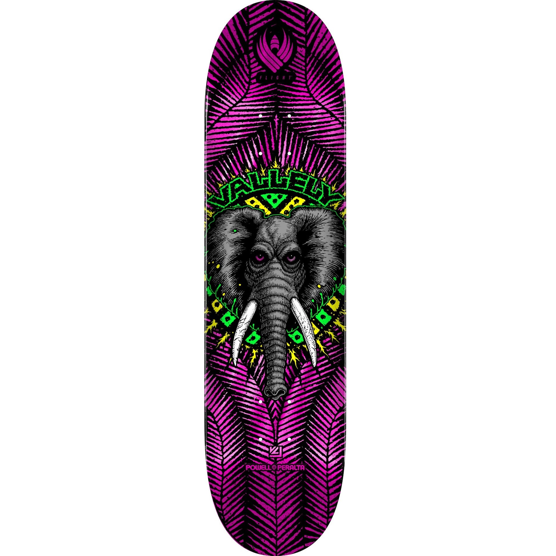 Powell Peralta Mike Vallely Elephant Flight Skateboard Deck - 8.63″ Pink Foil - Bow Shock Marketplace