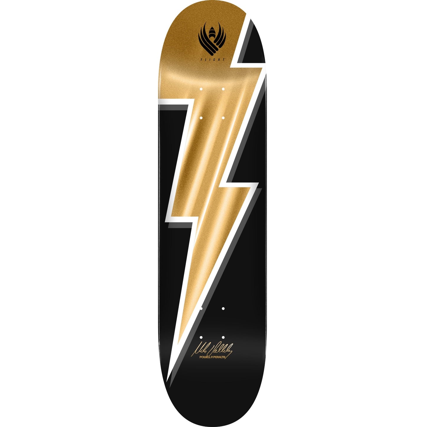 Powell Peralta Mike Vallely Lightning Bolt Flight Skateboard Deck - 8.75″ Gold Foil - Bow Shock Marketplace