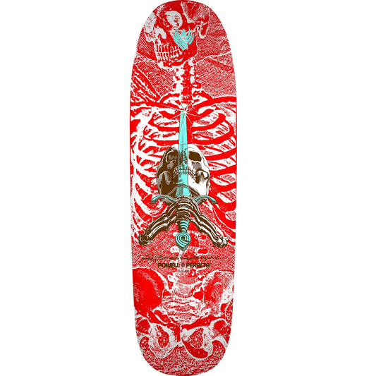 Powell Peralta Rodriguez Skull and Sword 5 Flight Skateboard Deck - 9.265″ Red/White - Bow Shock Marketplace