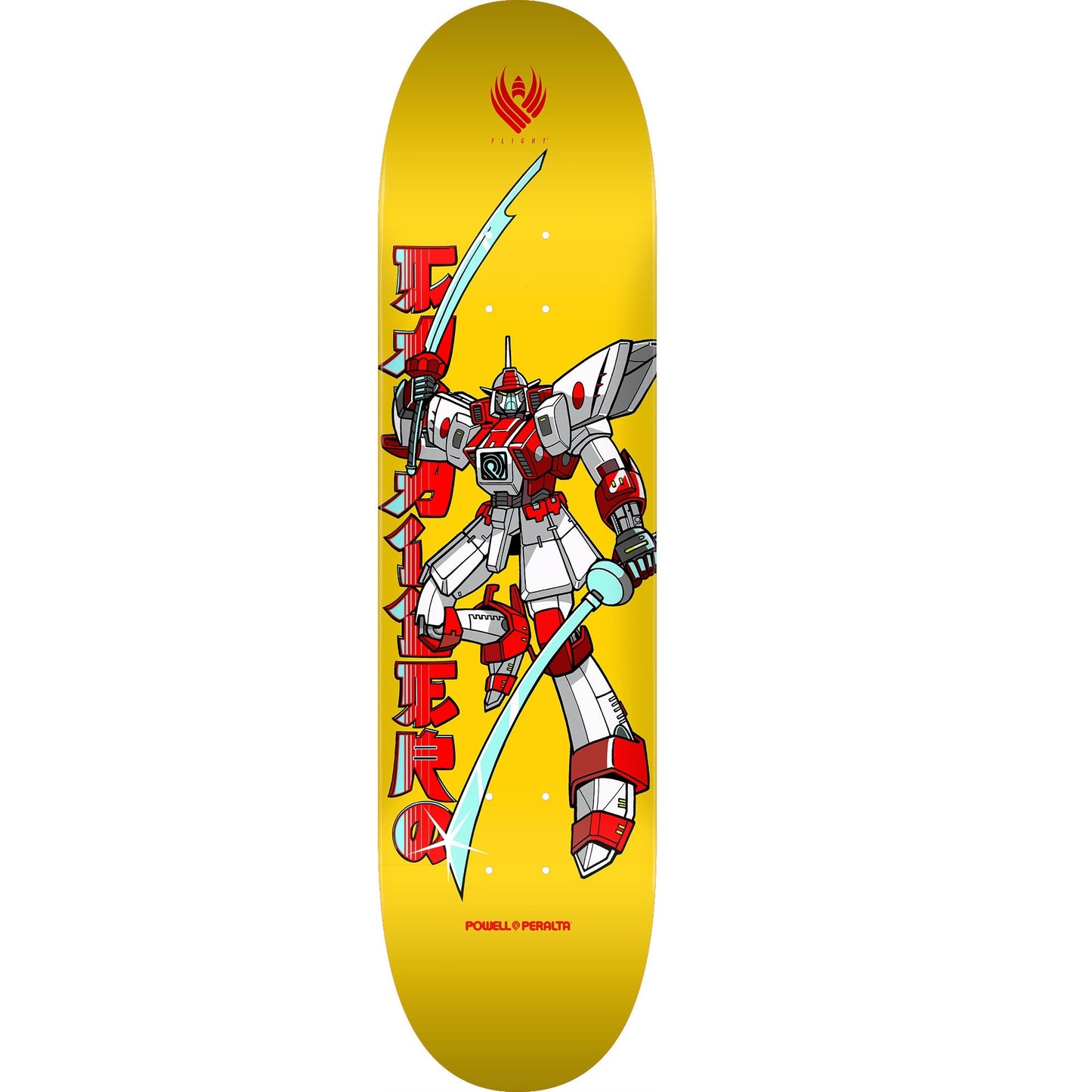 Powell Peralta Steve Caballero Gundam Flight Skateboard Deck - 8.25″ Yellow - Bow Shock Marketplace