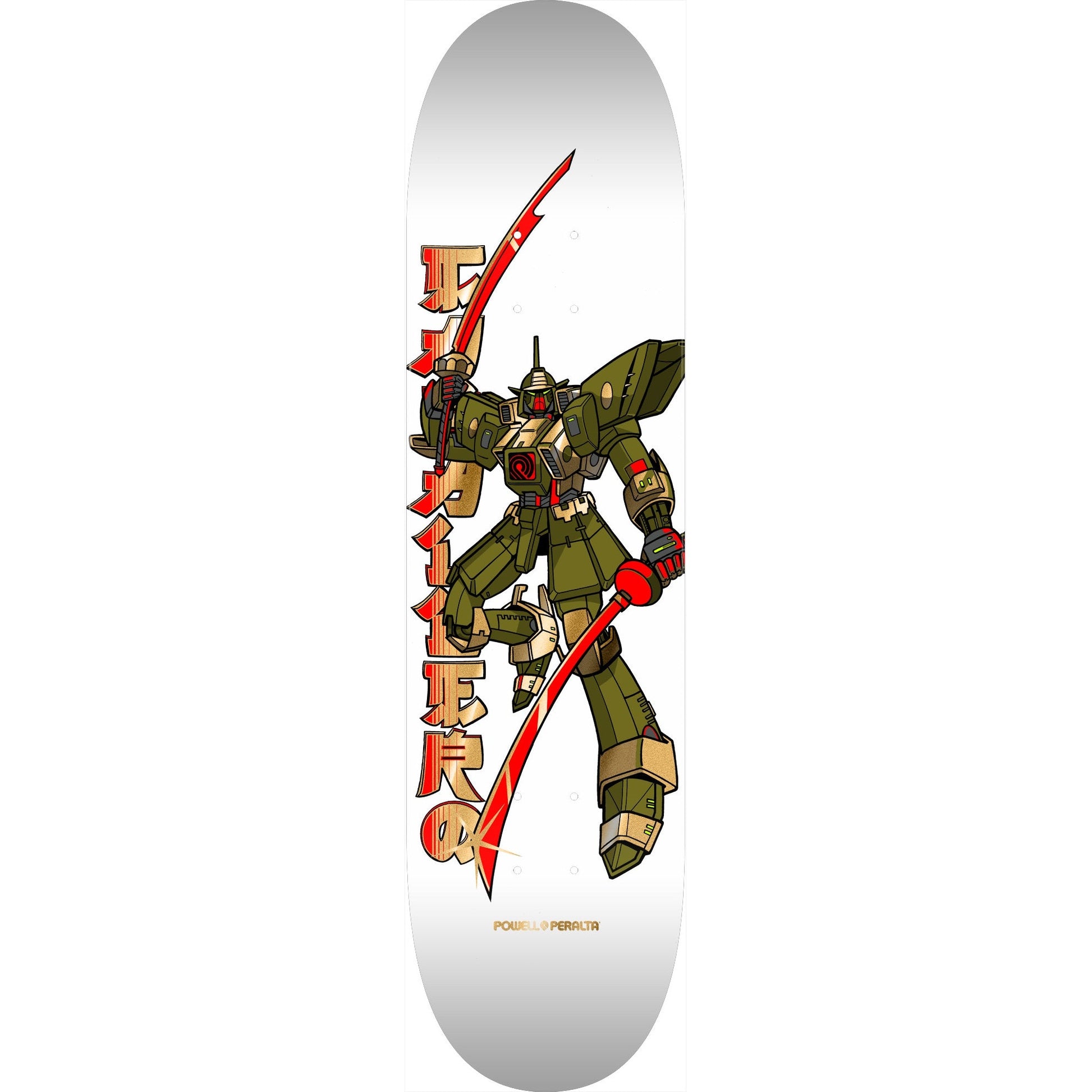 Powell Peralta Steve Caballero Gundam Flight Skateboard Deck - 8.25″ White/Gold Foil **PRE-ORDER** - Bow Shock Marketplace