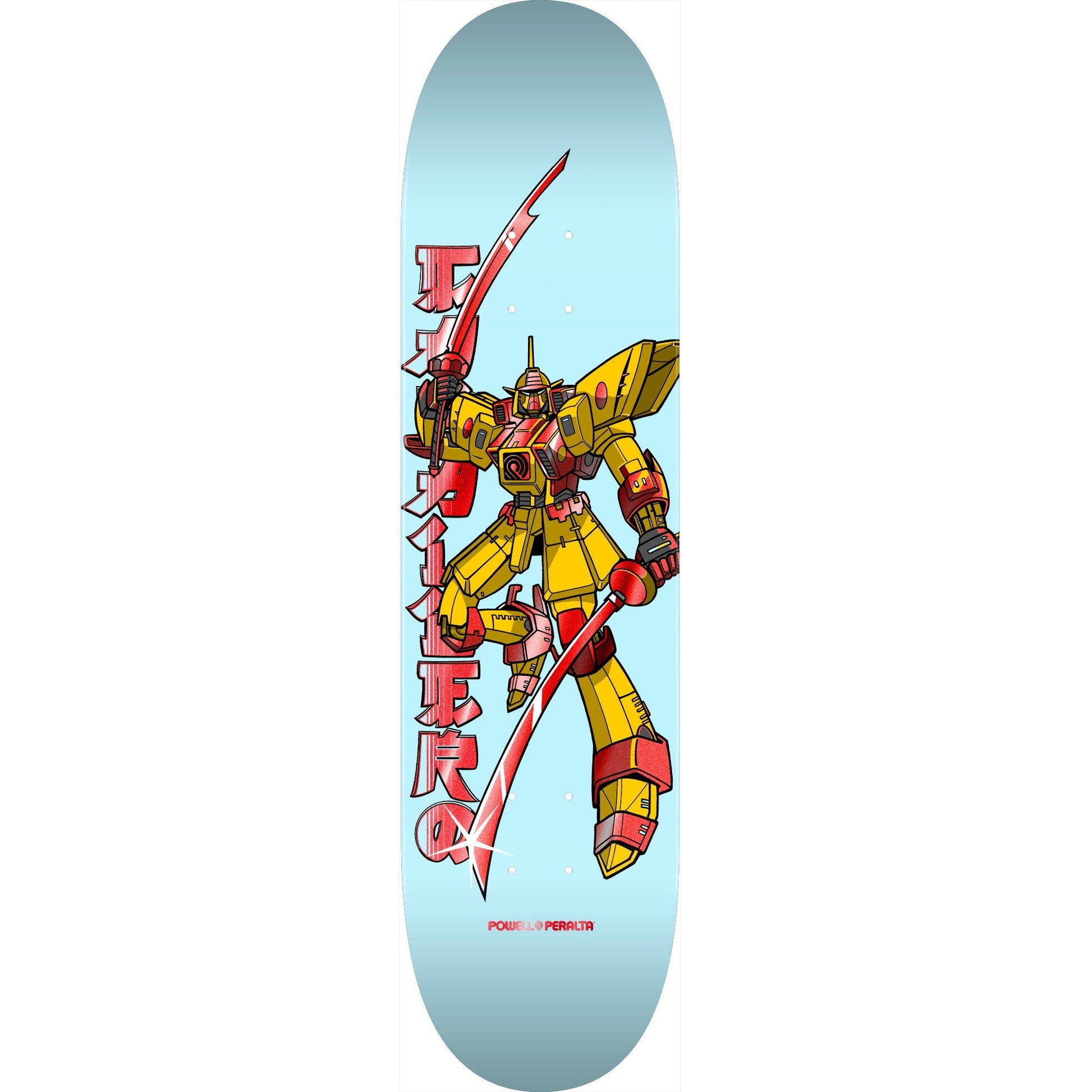 Powell Peralta Steve Caballero Gundam Flight Skateboard Deck - 8.5″ Light Blue/Red Foil **PRE-ORDER** - Bow Shock Marketplace