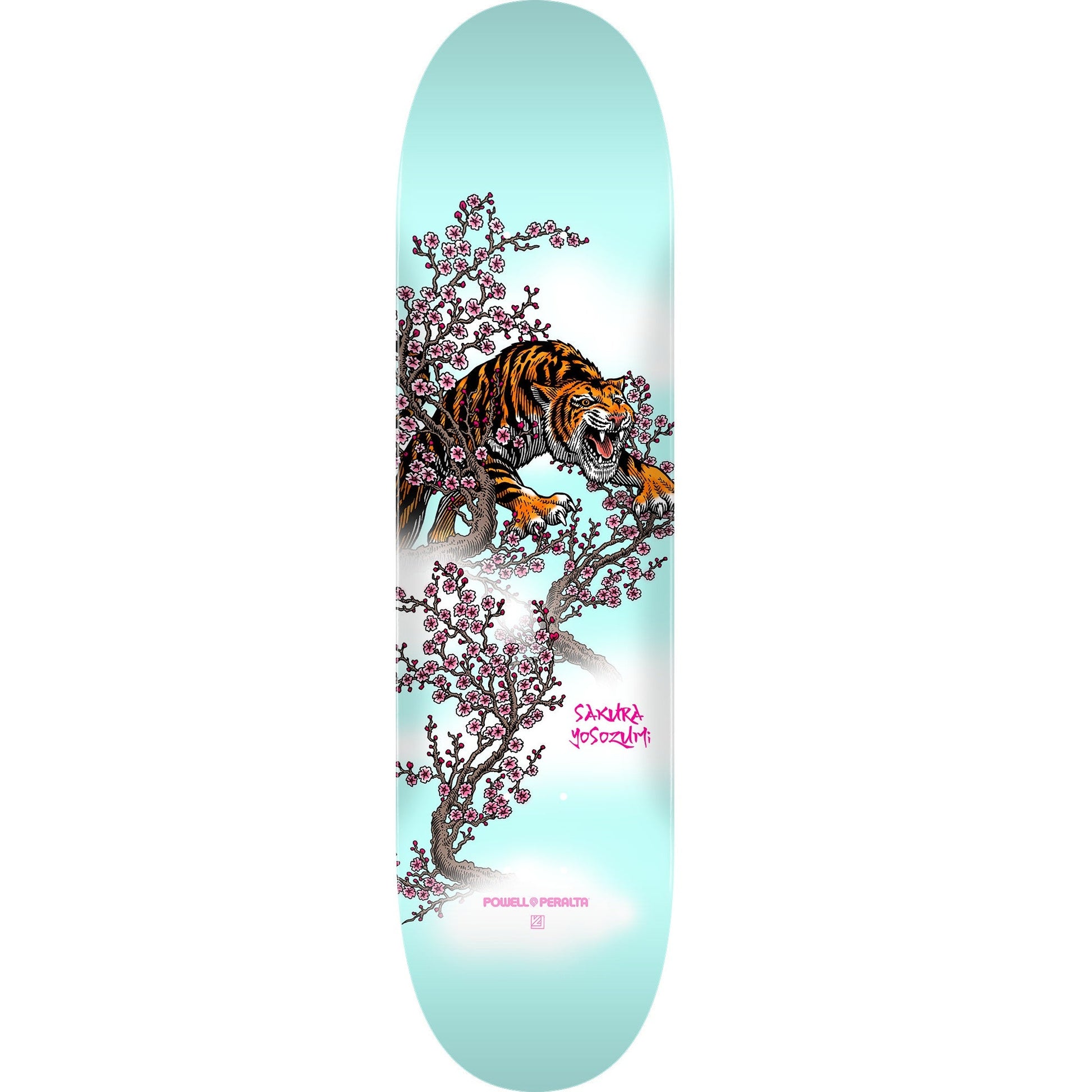 Powell Peralta Yosozumi Tiger Skateboard Deck - 8.0″ Light Blue - Bow Shock Marketplace