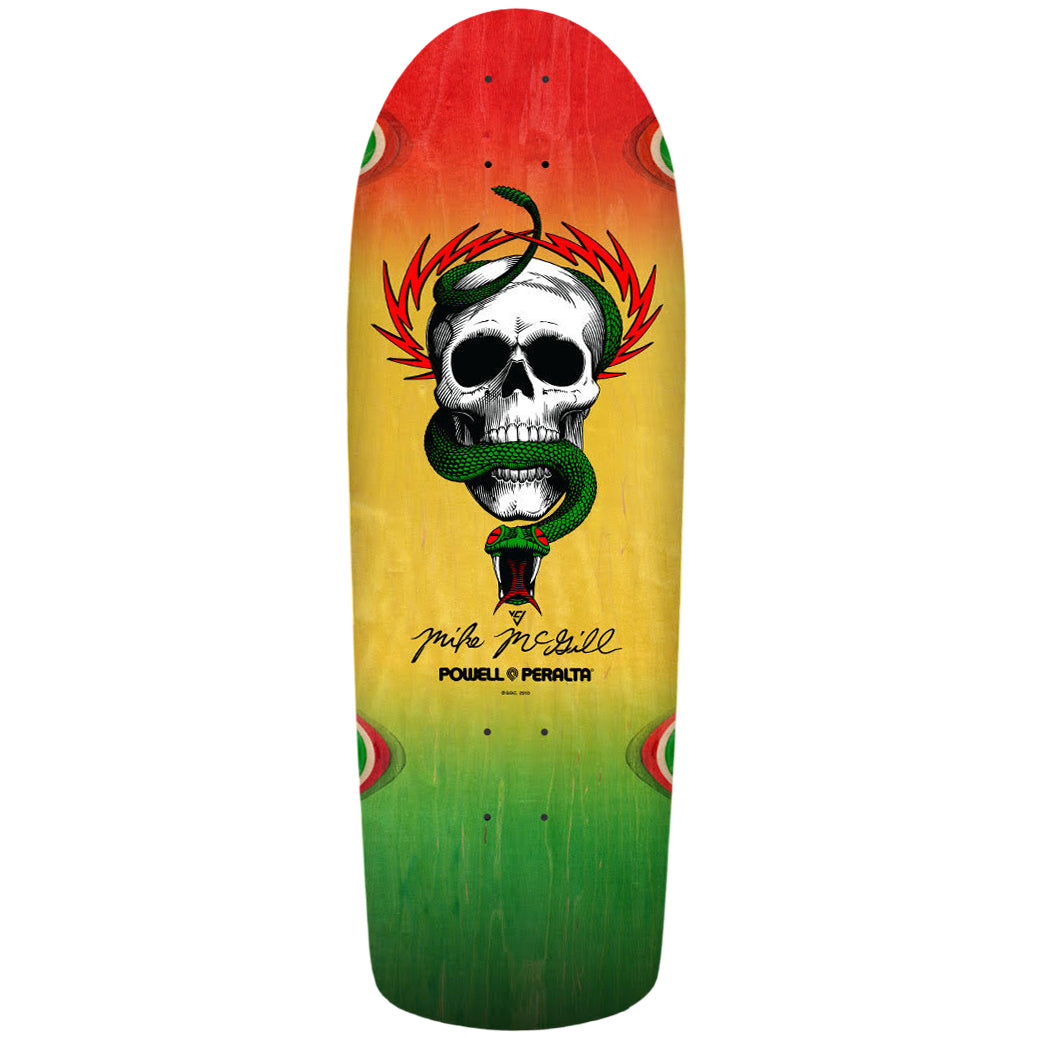 Powell Peralta McGill Skull & Snake Skateboard Deck - 10″ Rasta Fade - Bow Shock Marketplace