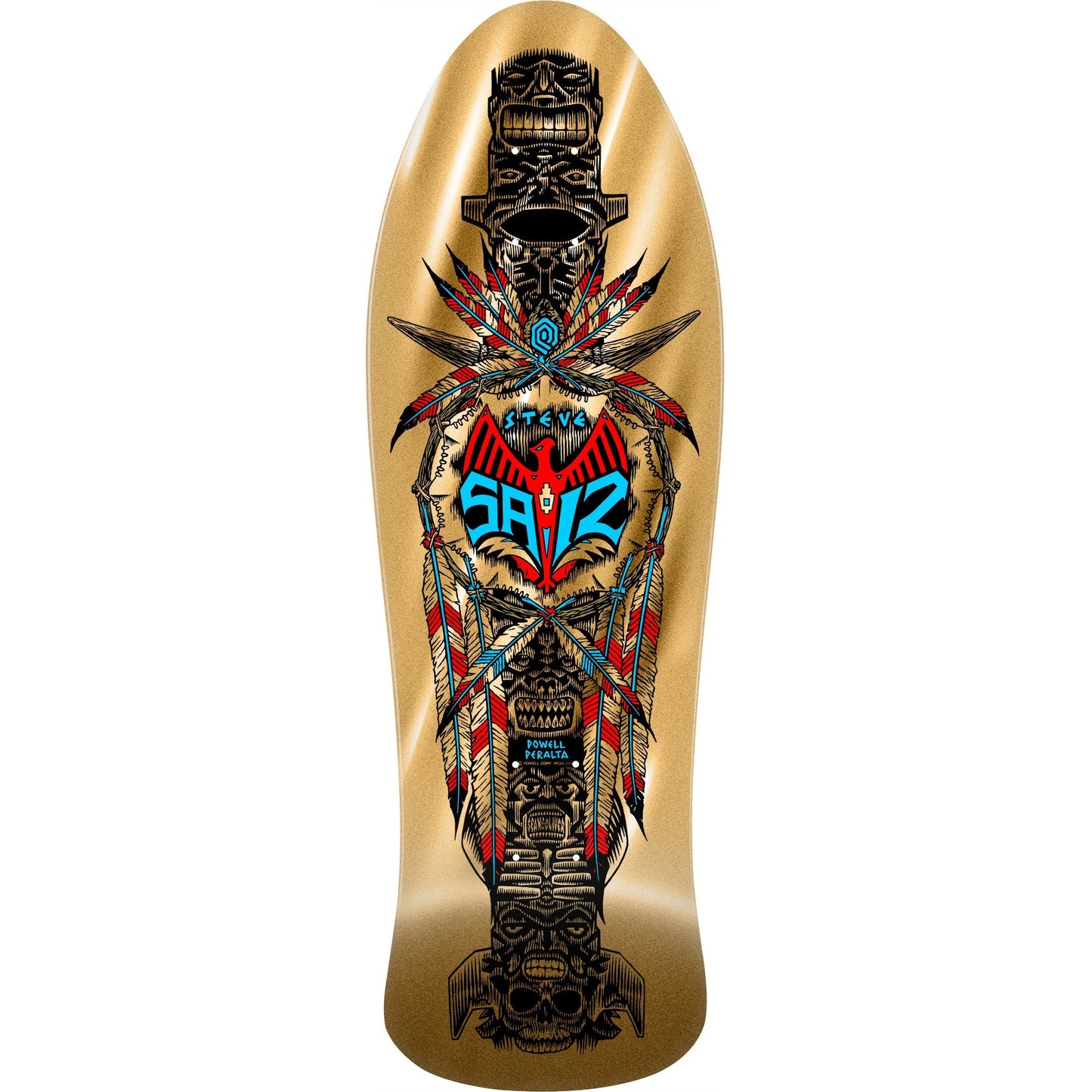 Powell Peralta Steve Saiz Totem Reissue Skateboard Deck - 10″ Gold Foil **PRE-ORDER** - Bow Shock Marketplace