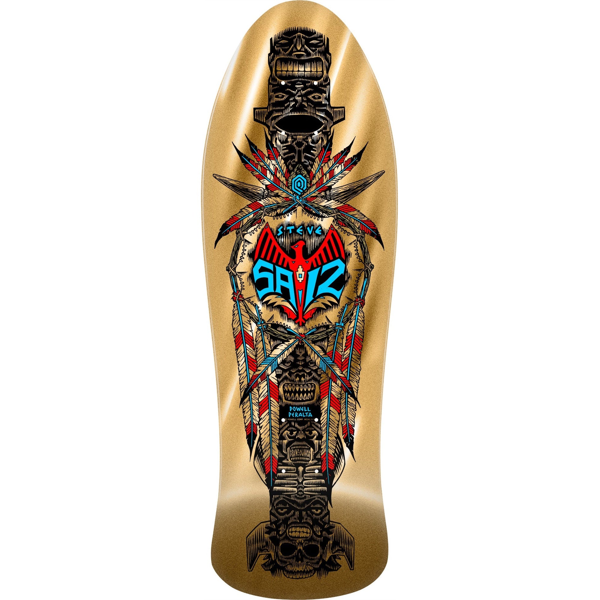 Powell Peralta Steve Saiz Totem Reissue Skateboard Deck - 10″ Gold Foil **PRE-ORDER** - Bow Shock Marketplace