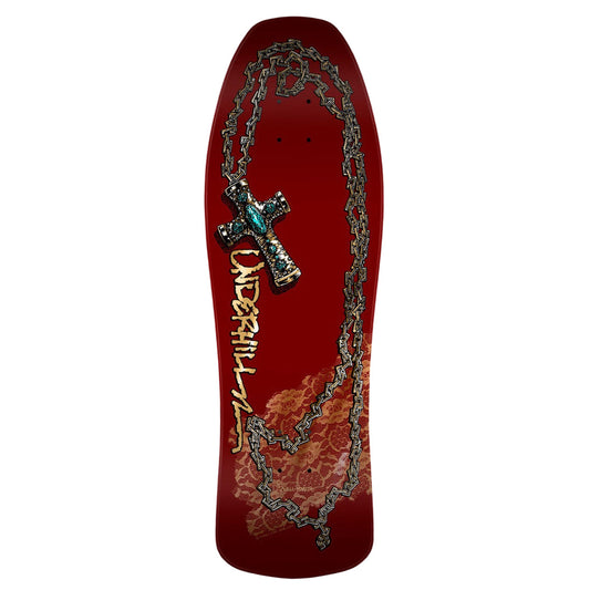 Powell Peralta OG Ray Underhill Chain & Cross Skateboard Deck - 10.0" Burgundy/Gold Foil - Bow Shock Marketplace