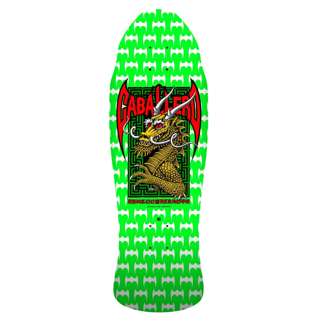 Powell Peralta Steve Caballero Street Skateboard Deck  9.625″ Green/White - Bow Shock Marketplace