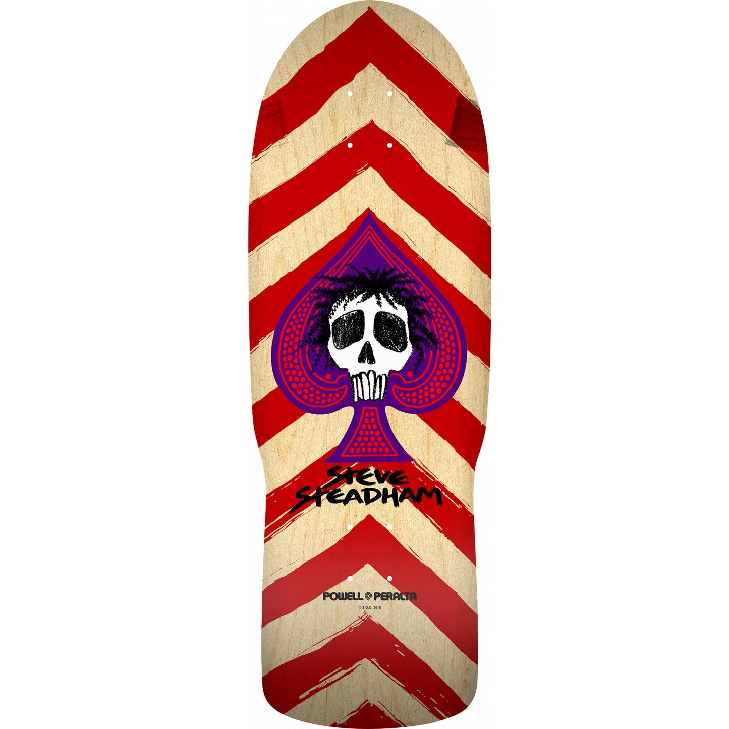 Powell Peralta Steadham Spade Skateboard Deck - 10″ Red/Natural - Bow Shock Marketplace
