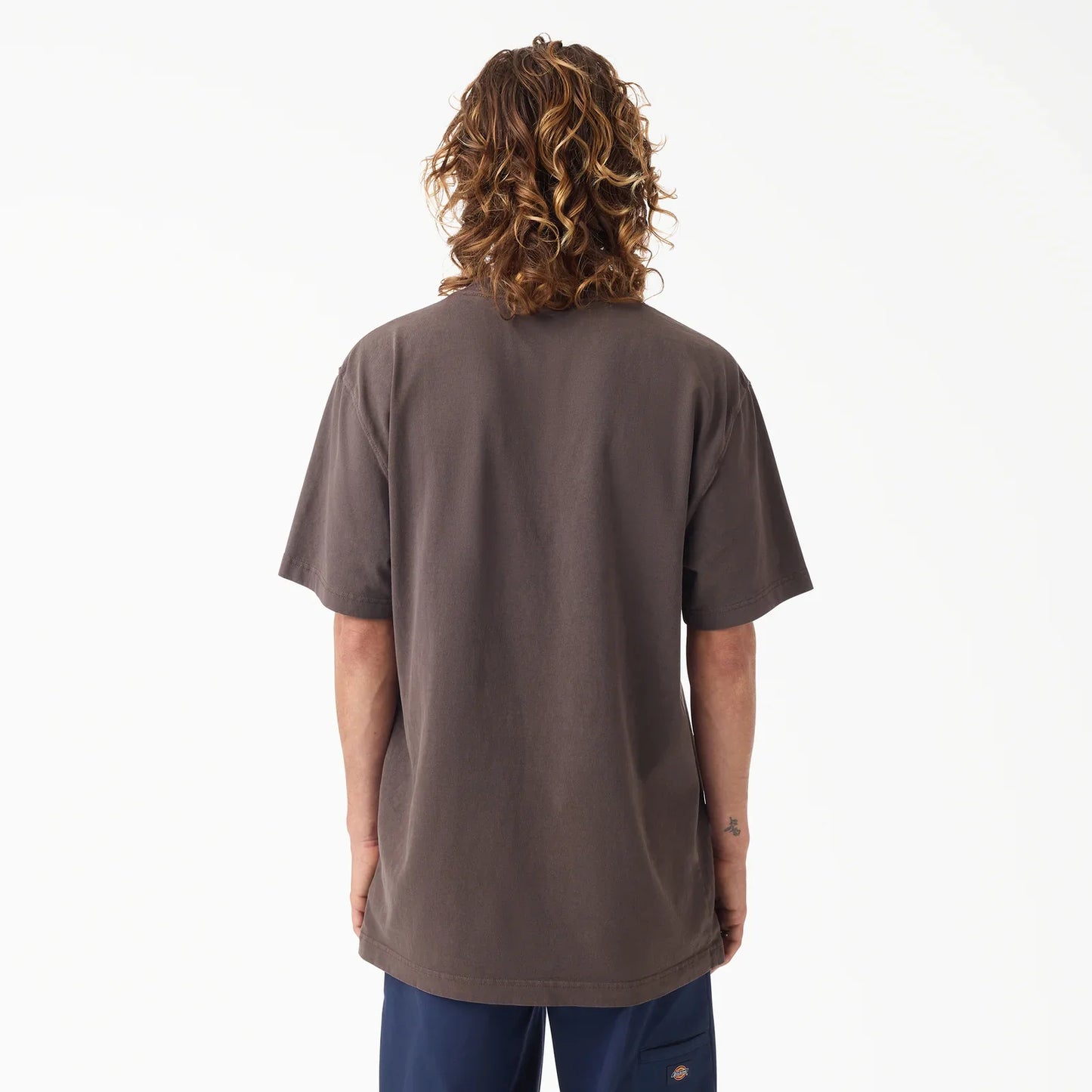 Dickies Worn In Dark Brown Heavyweight Pocket T-Shirt