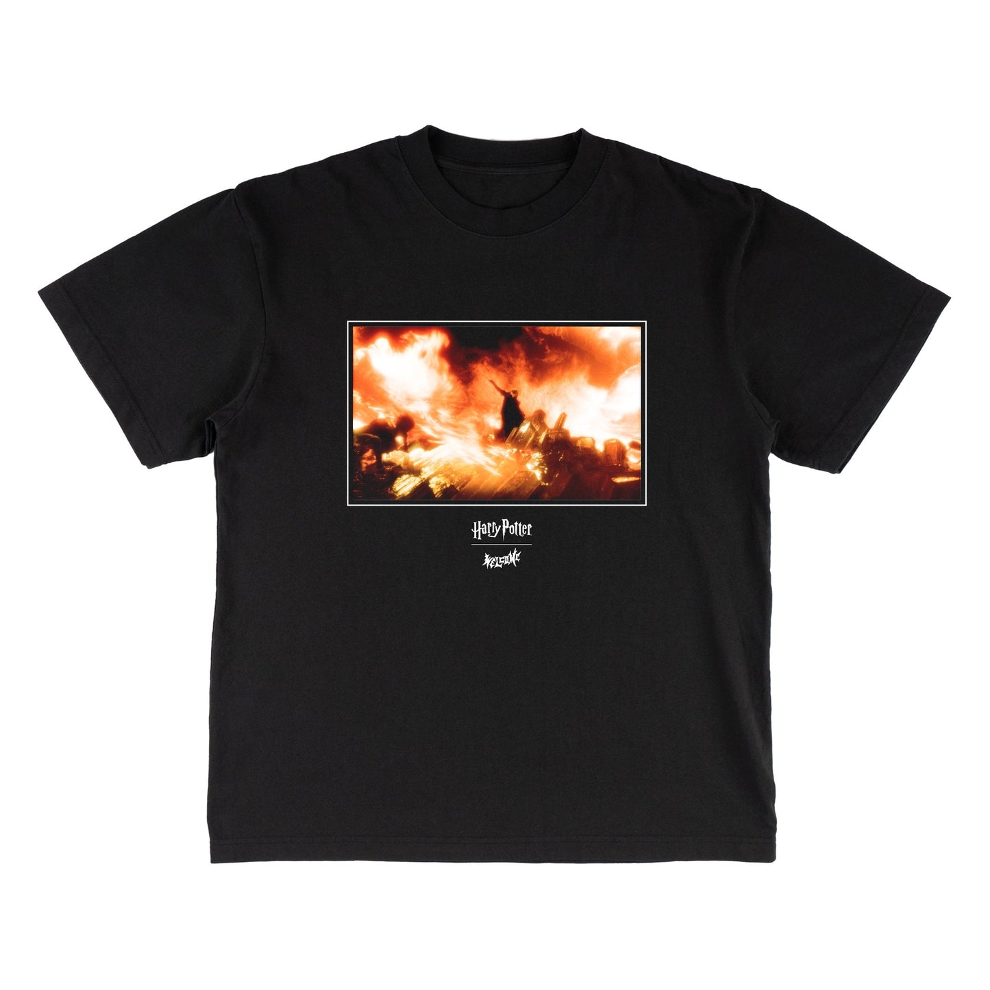 Welcome x Harry Potter Dumbledore Boxy Garment-Dyed Tee - Black