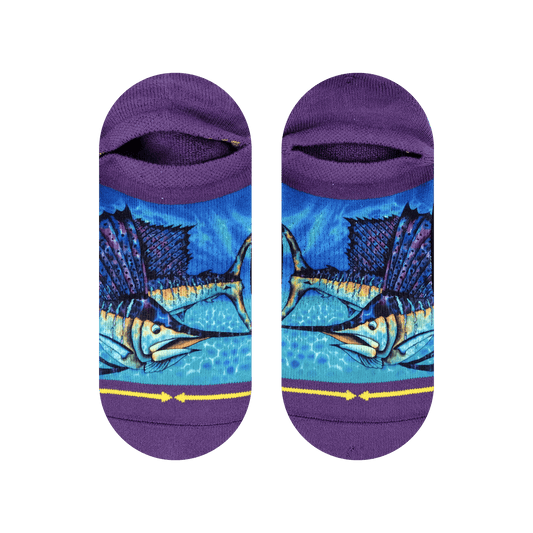 Sail Fish No Show Socks With Art By Daniel Jean Baptiste