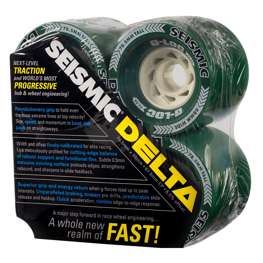 Seismic Delta 78.5x68mm 75.5a G-LOC Wheels - Green (Set of 4) - Bow Shock Marketplace
