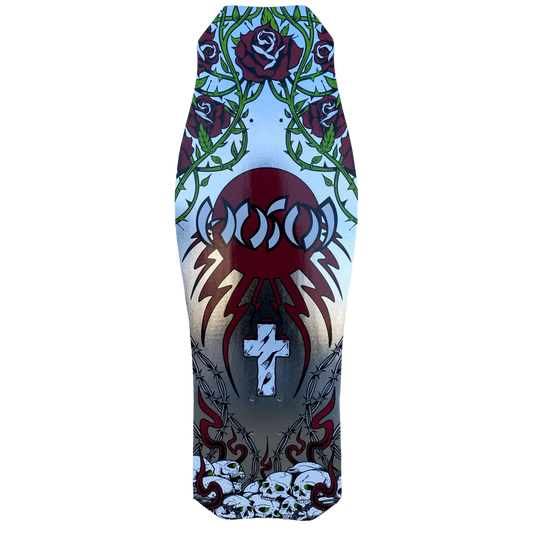 Hosoi Skull N' Roses O.G. Hammerhead 10.5"  LTD Silver Foil Skateboard Deck