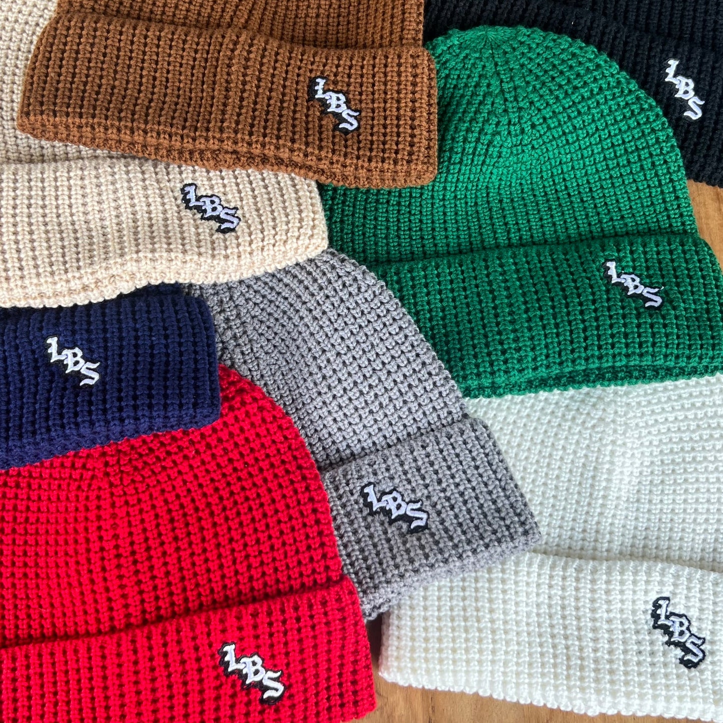 Long Beach Skate LBS Long Side Waffle Knit Beanie