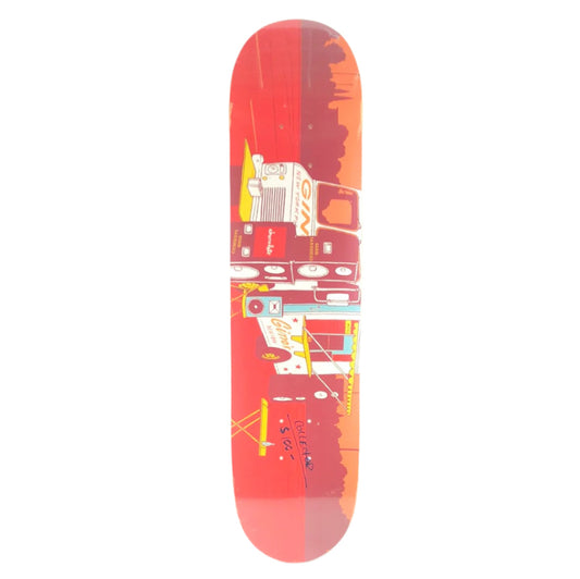 Chocolate Gino's Food Truck graphic Red White Blue Yellow Multi Color Size 7.625" Skateboard Deck