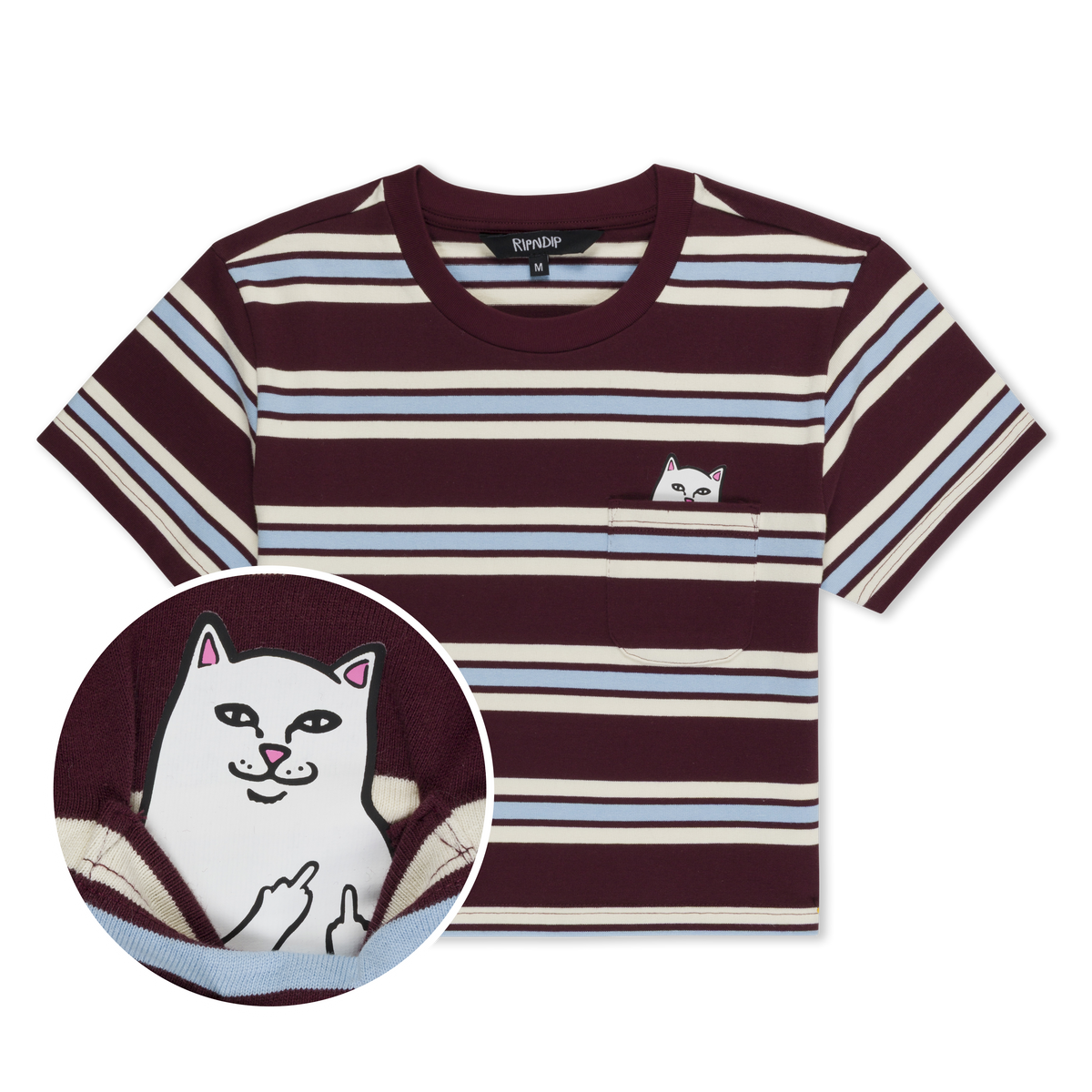 Lord Nermal Cropped Baby Pocket Tee (Brown Stripes)