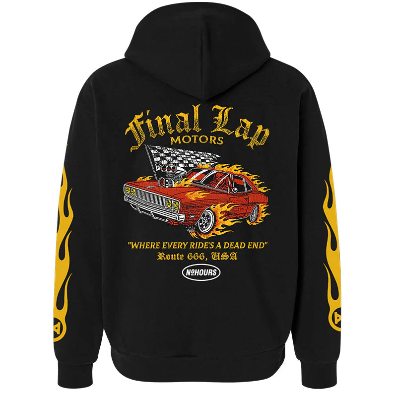 No Hours Final Lap Black Hooded Sweatshirt