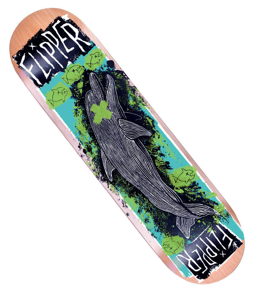 Flipper “Ailing Toothy Aquatic Skateboard ” Skateboard Deck - Bow Shock Marketplace