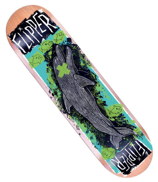 Flipper “Ailing Toothy Aquatic Skateboard ” Skateboard Deck - Bow Shock Marketplace