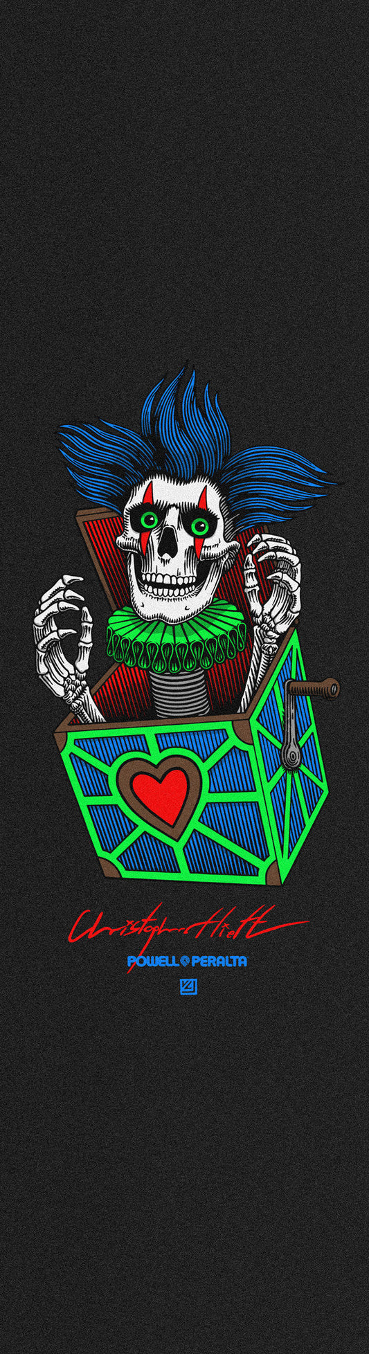 Powell Peralta Chris Hiett Skull Griptape - 9″x33″ Black