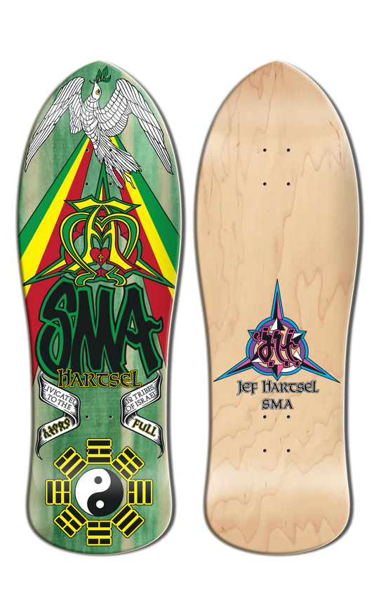 Santa Monica Airlines Series 4 Jef Hartsel Green Stain Bottom 10.5" Skateboard Deck