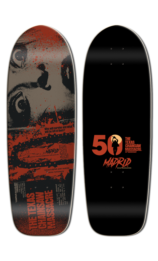 MADRID x TEXAS CHAINSAW HARDESTY RETO MARTY SHAPE 9.5" SKATEBOARD DECK - Bow Shock Marketplace