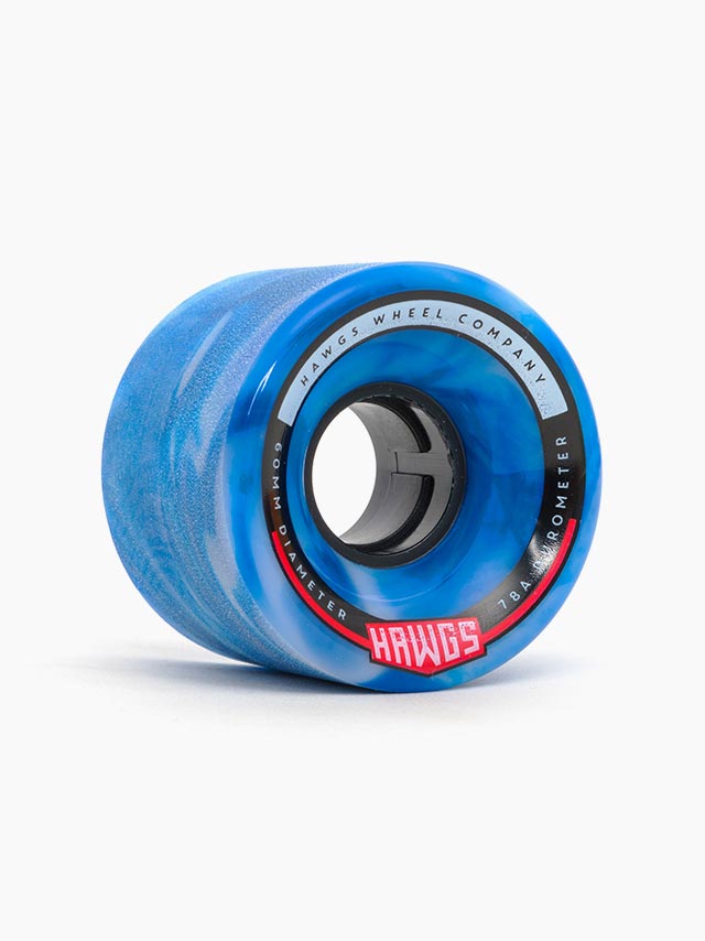 Hawgs Chubby Wheels 60mm 78a - Blue/White Swirl (Set of 4) - Bow Shock Marketplace